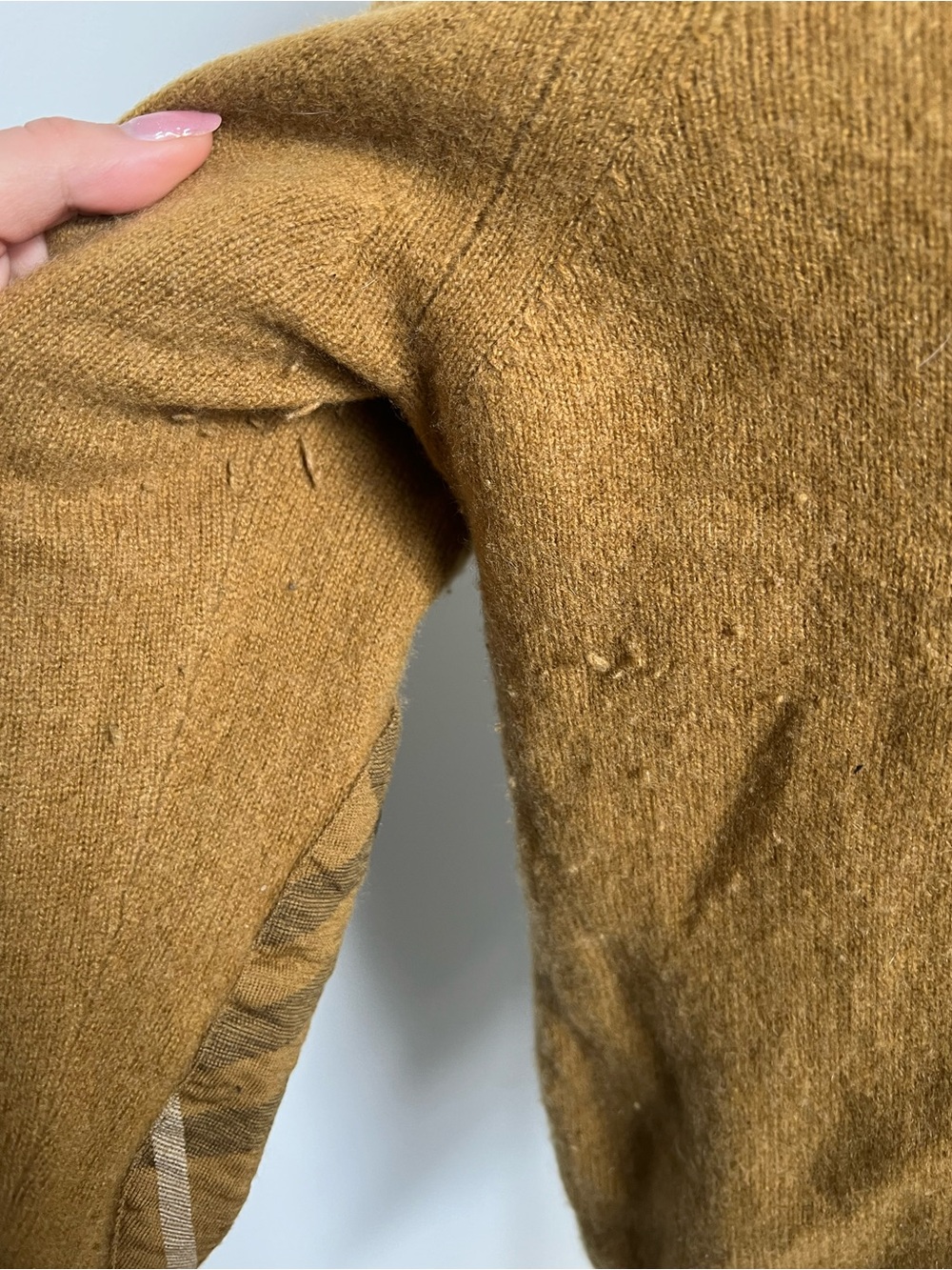 Burberry Cashmere Sweater Camel Nova Check Elbow Patch - Picture 4 of 10